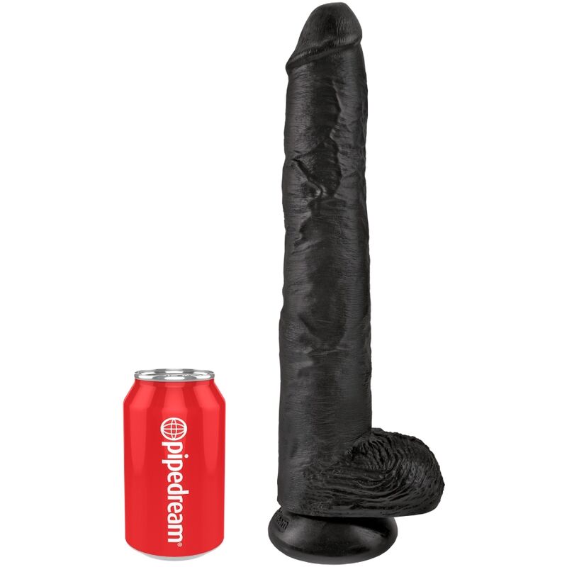 Realistic 12-Inch Black Penis with Balls
