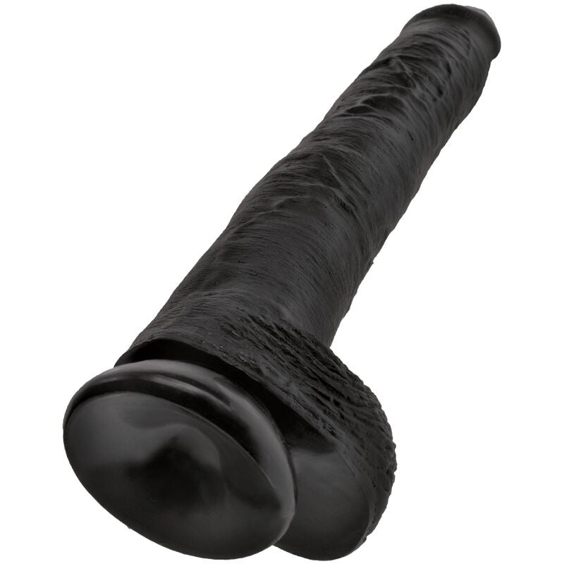 Realistic 12-Inch Black Penis with Balls