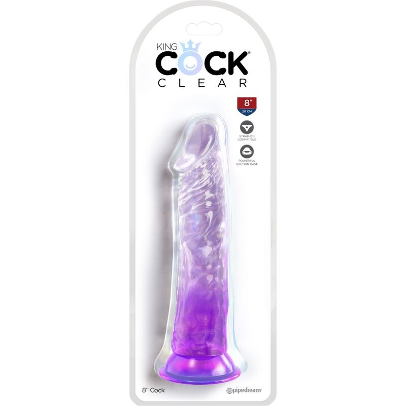 Clear Purple Realistic Dildo 19.7cm