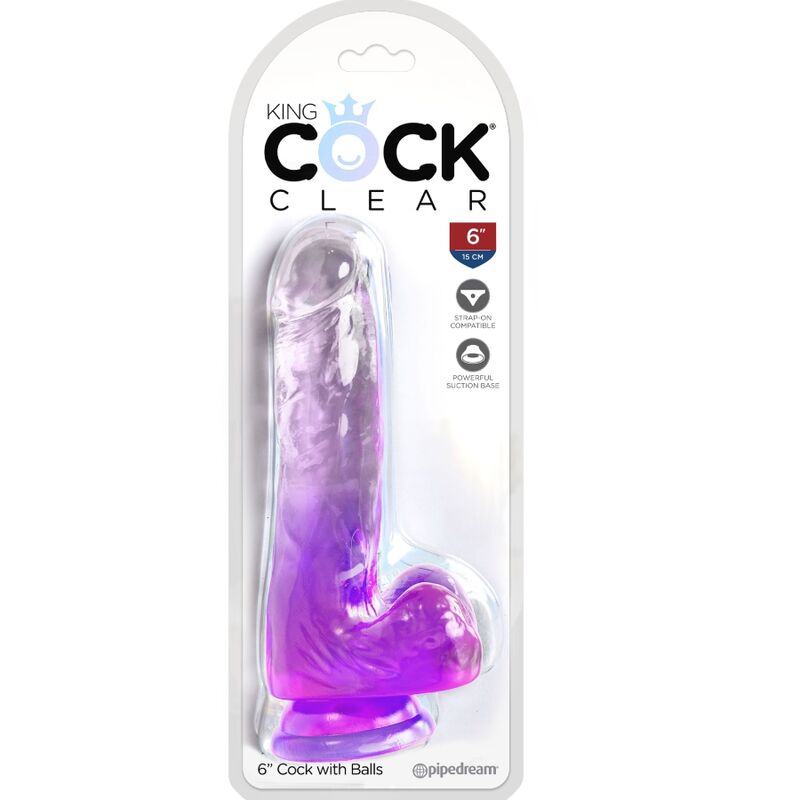 Purple Realistic Penis With Balls 13.5 Cm