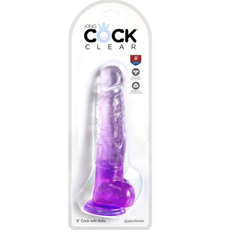 Realistic Clear Purple Dildo 16.5cm