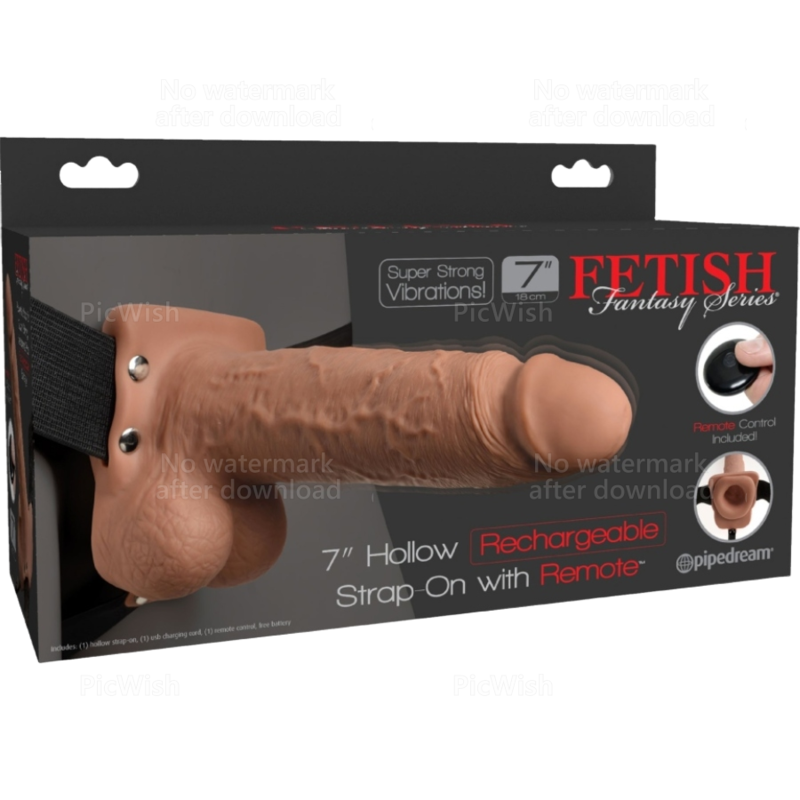 Rechargeable Vibrating Harness Dildo 17.8cm