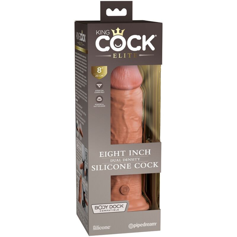 Elite Realistic Silicone Dildo 20.3cm Caramel