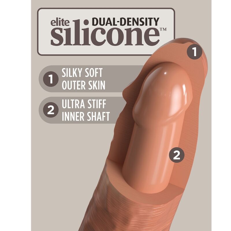 Elite Realistic Silicone Dildo 20.3cm Caramel