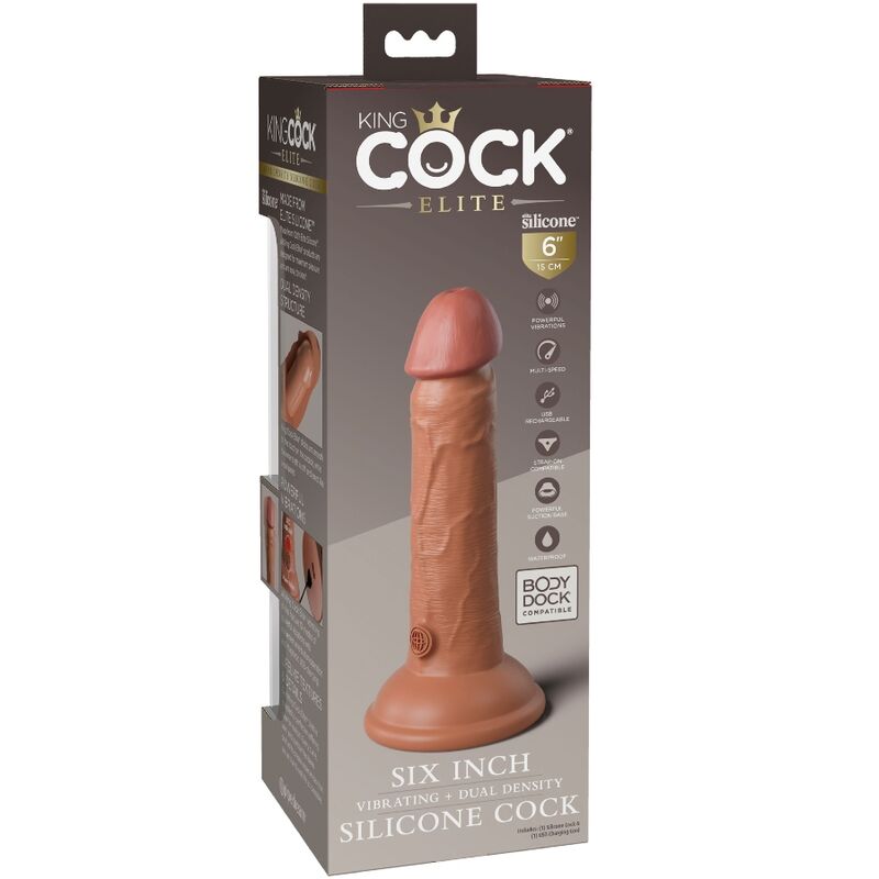 Elite Realistic Vibrating Silicone Dildo 15.2cm