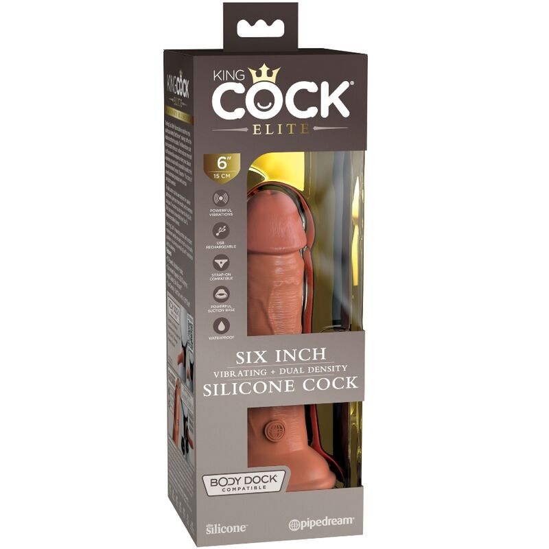 Elite Realistic Vibrating Silicone Dildo 15.2cm