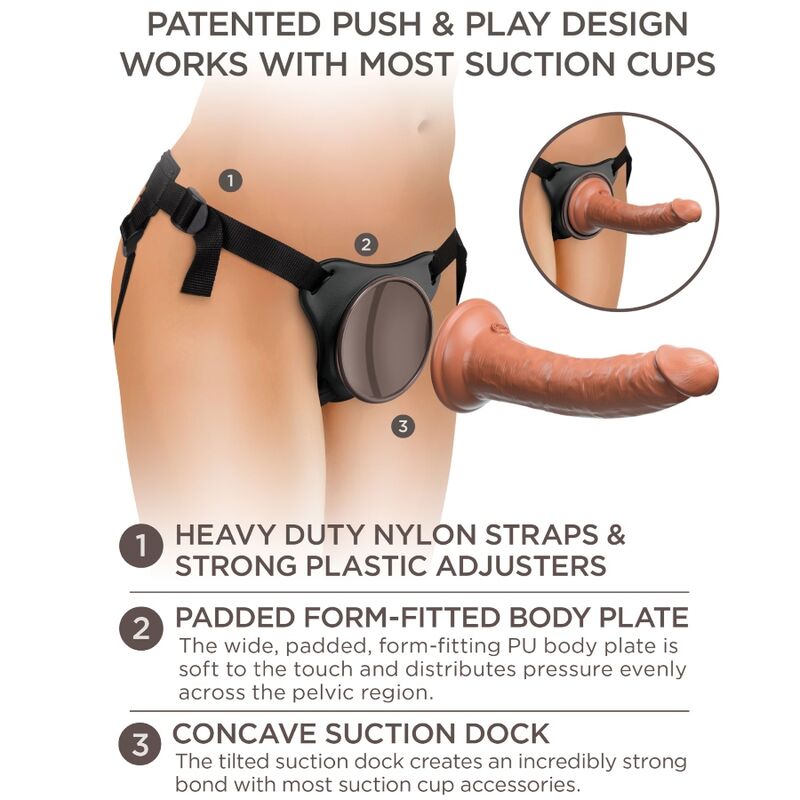 Elite Comfy Adjustable Harness & 17.8cm Dildo