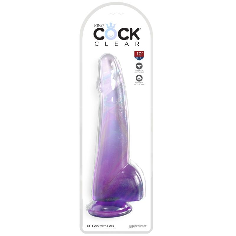 Purple Clear Realistic Dildo - 19cm