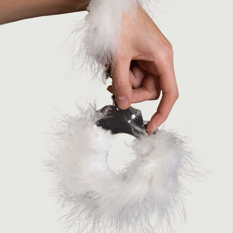 Feathered Metal Handcuffs for Bondage