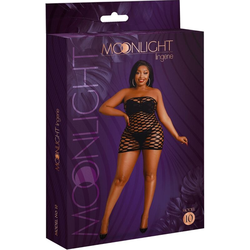 Model 10 Black Mesh Plus Size Dress
