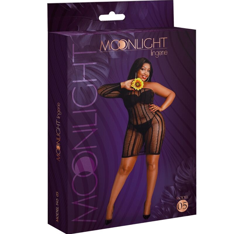 Model 5 Black Plus Size Lingerie Dress