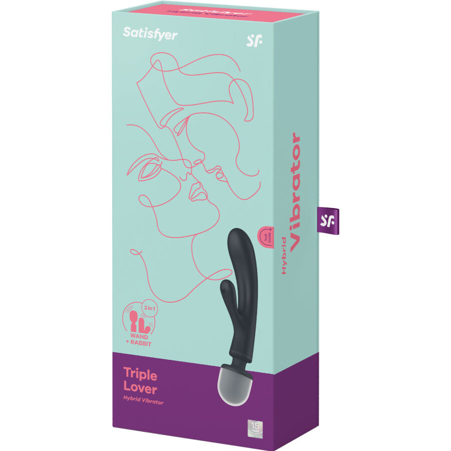 Triple Lover Rabbit Vibrator - Grey