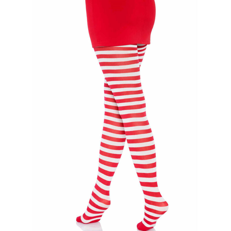 Seductive White/Red Striped Hosiery Tights
