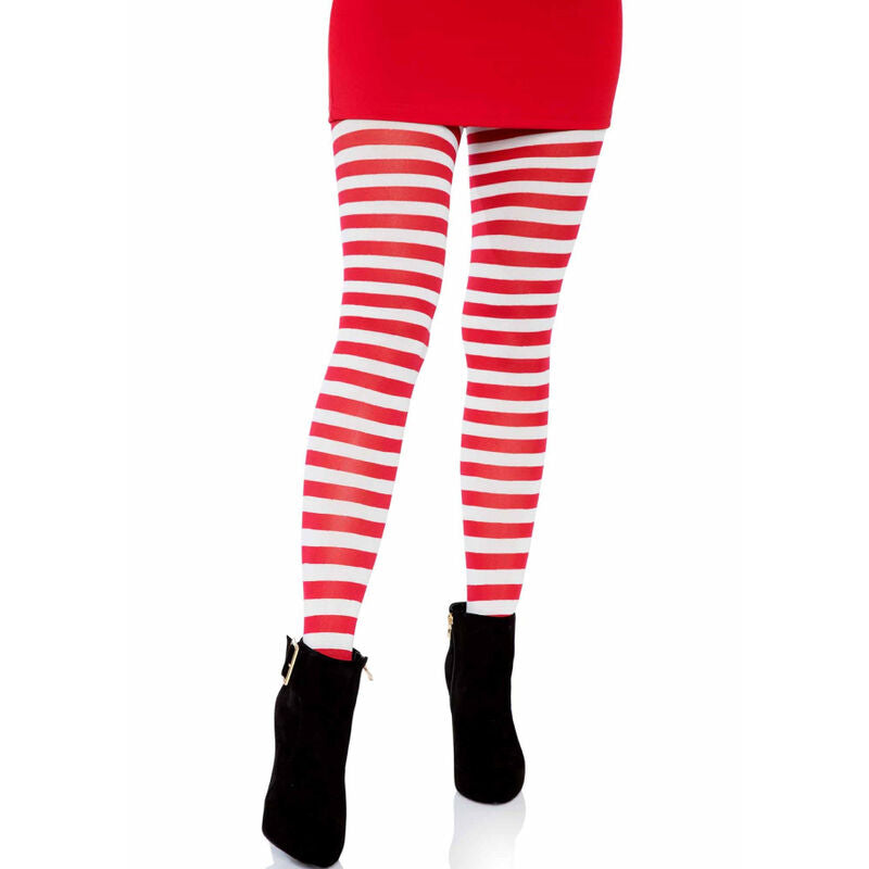 Seductive White/Red Striped Hosiery Tights