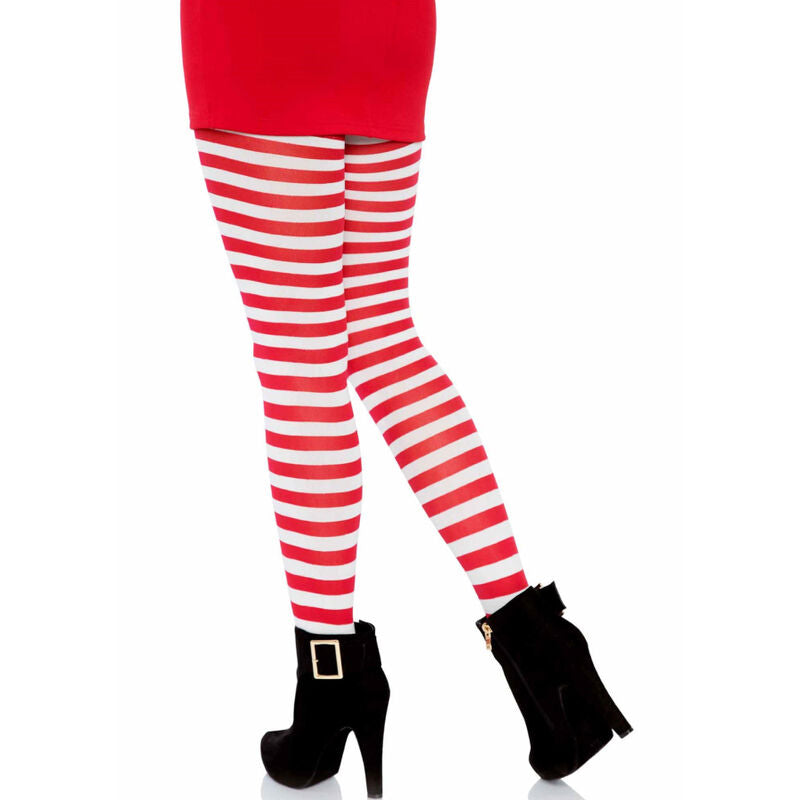 Seductive White/Red Striped Hosiery Tights