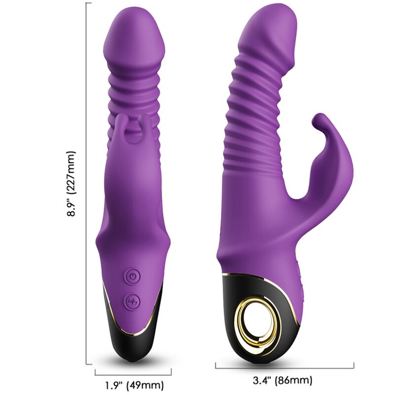 Purple Zing Rabbit Vibrating Dildo