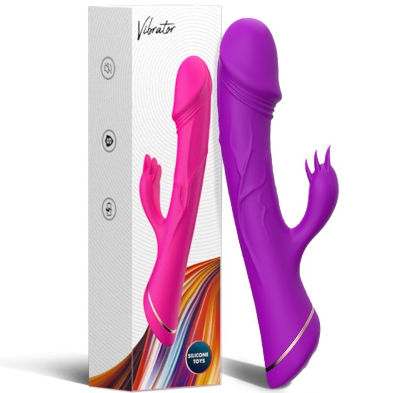 Purple Silicone Rabbit Vibrator Dildo
