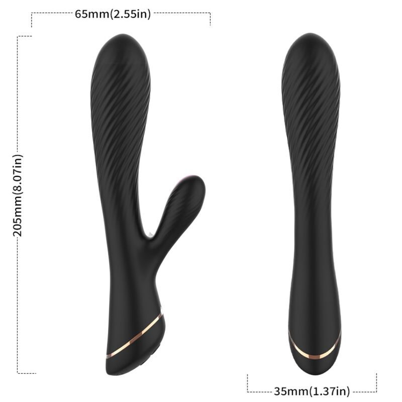 Silicone Rabbit Vibrator - Black
