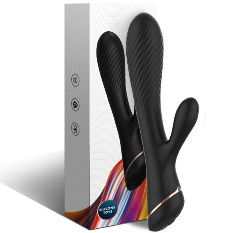 Silicone Rabbit Vibrator - Black