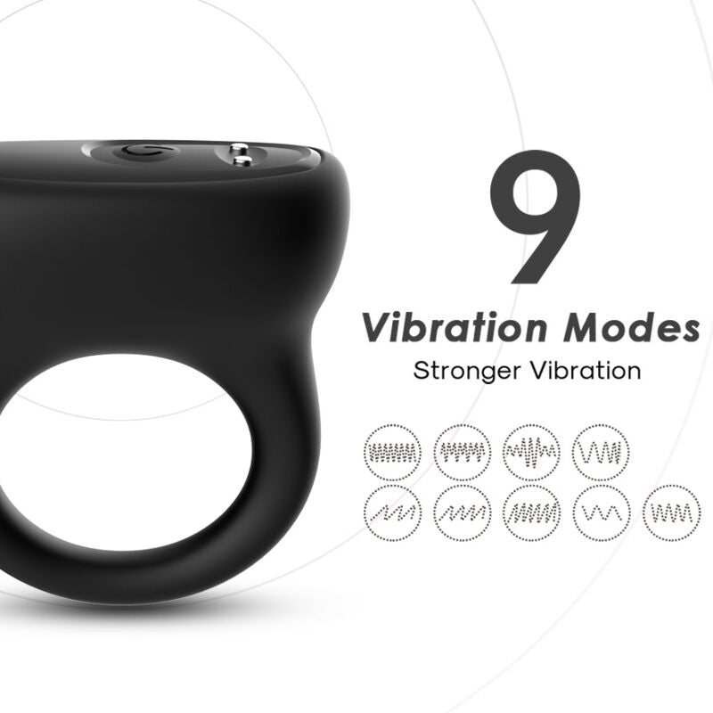 Sleek Black Silicone Ring Vibrator