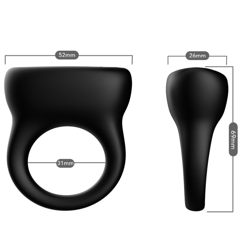 Sleek Black Silicone Ring Vibrator