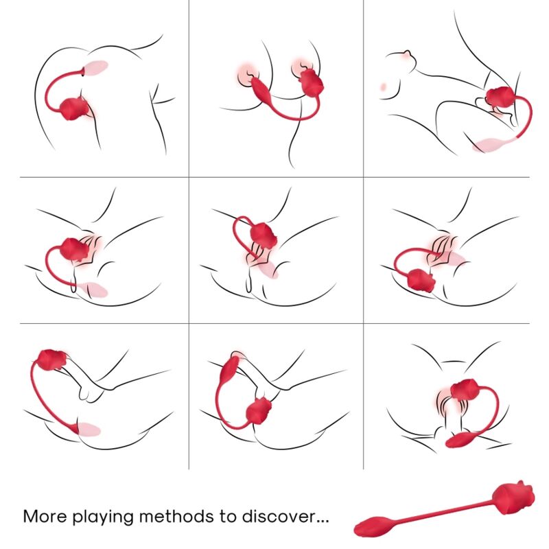 Rose 2-in-1 Suction Vibrator 10 Modes