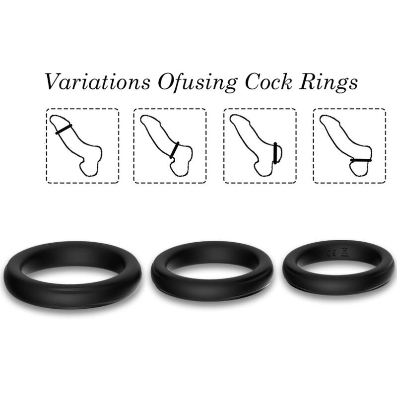 Glowing Triple Silicone Erection Rings
