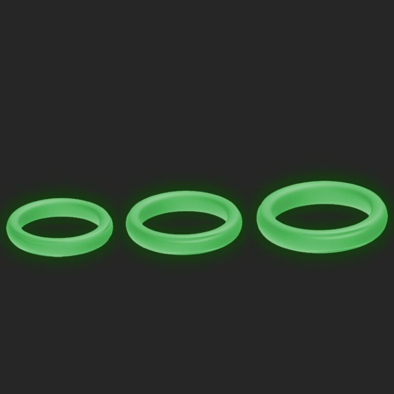 Glowing Triple Silicone Erection Rings
