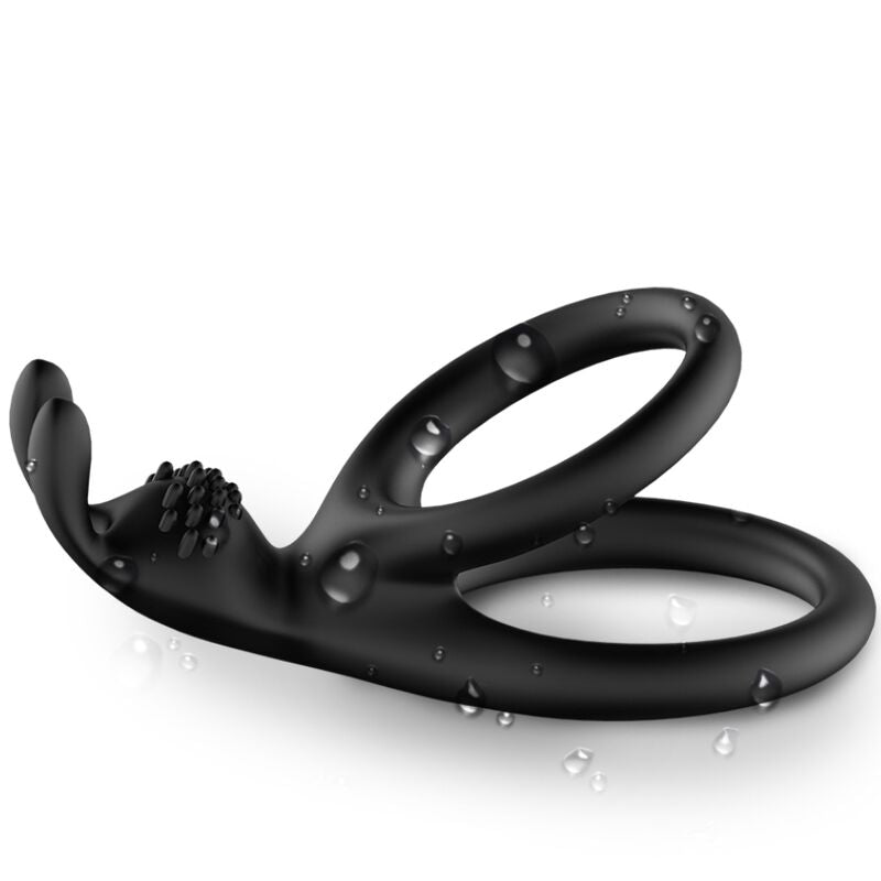 Tensy Double Rabbit Vibrating Ring Black