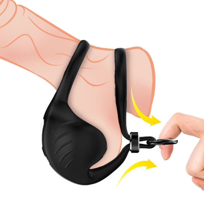 Manta Remote Control Scrotum Vibrator Ring
