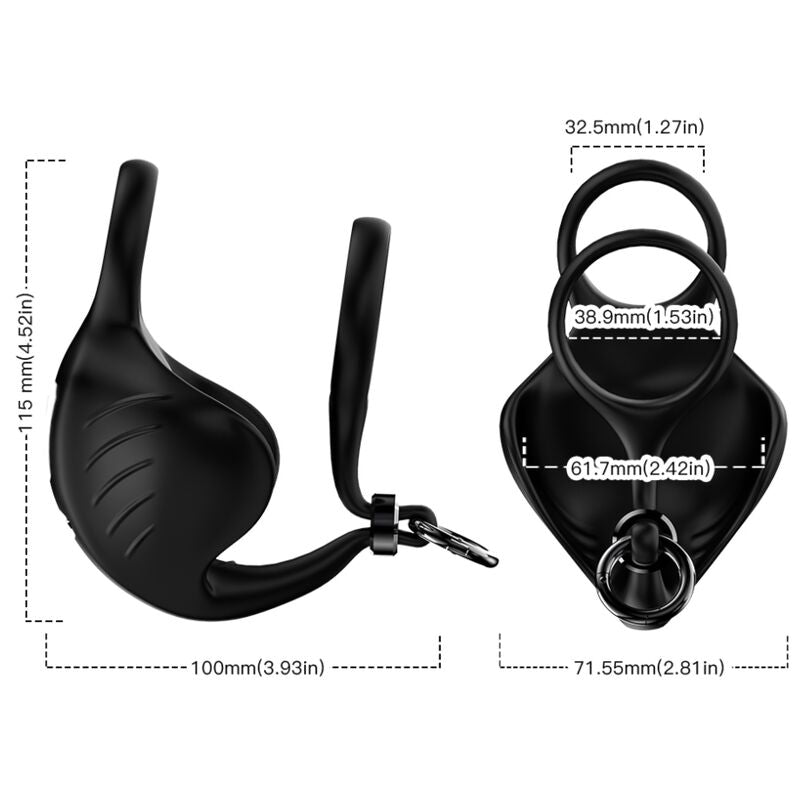 Manta Remote Control Scrotum Vibrator Ring