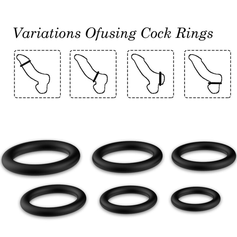 Black Silicone Pleasure Rings