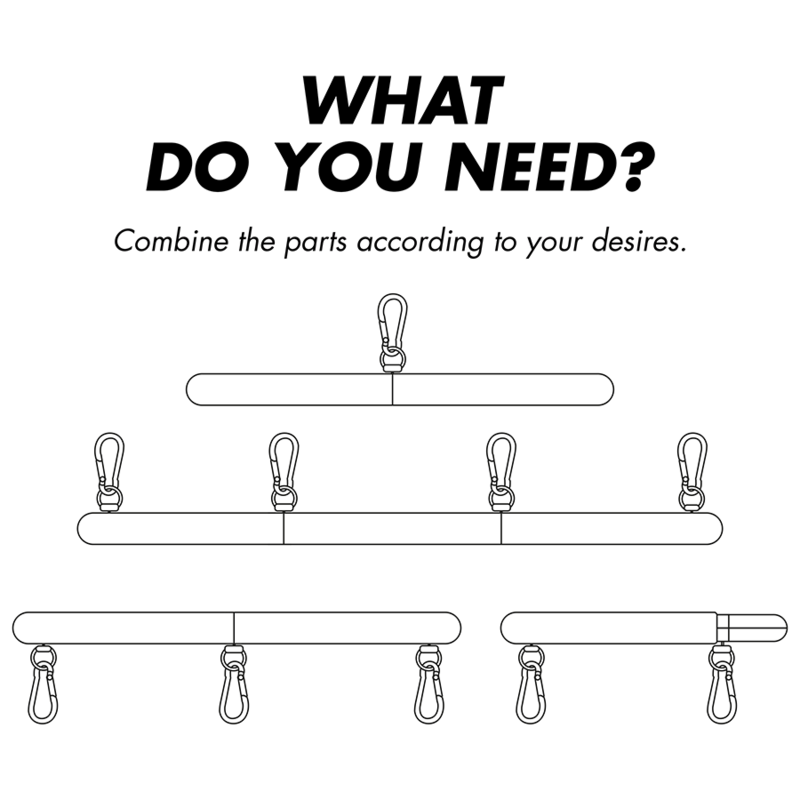 Adjustable 4-Piece Bondage Separator Bar
