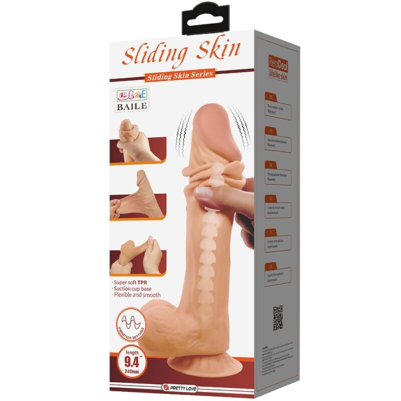 Realistic Sliding Skin Dildo with Suction Cup
