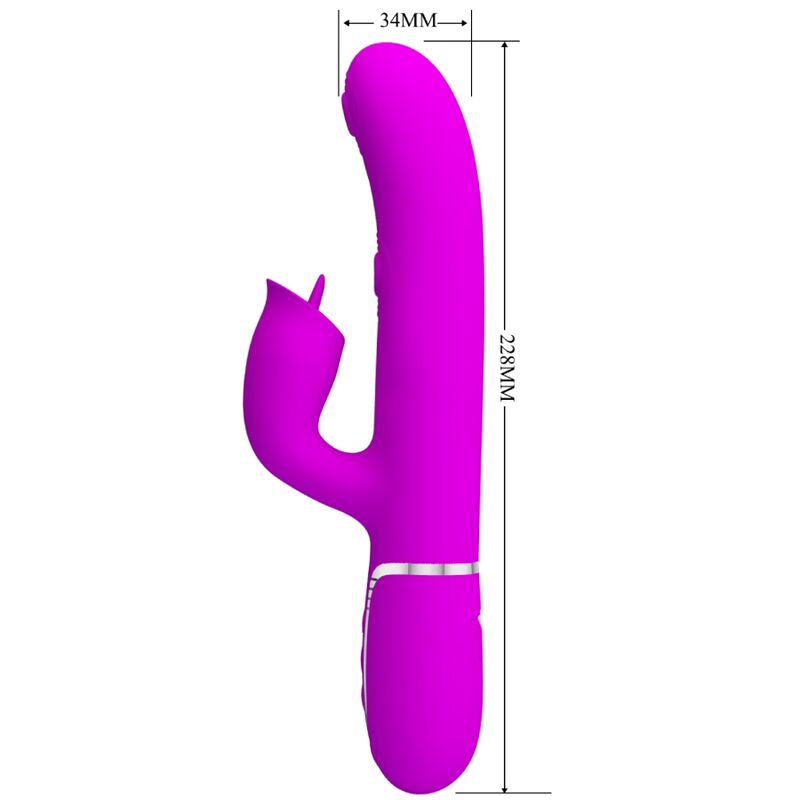 Vibrador Conejo Fucsia con Estimulador Lingual