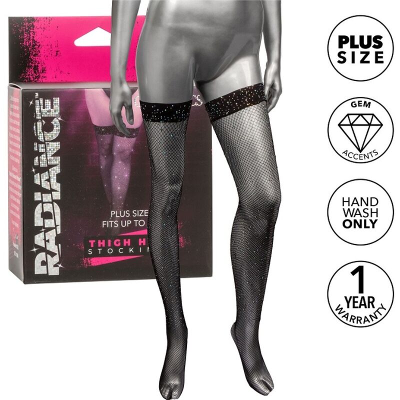 Radiance Plus Size Thigh High Stockings
