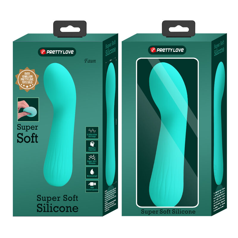 Faun Rechargeable Vibrator - Aqua Green