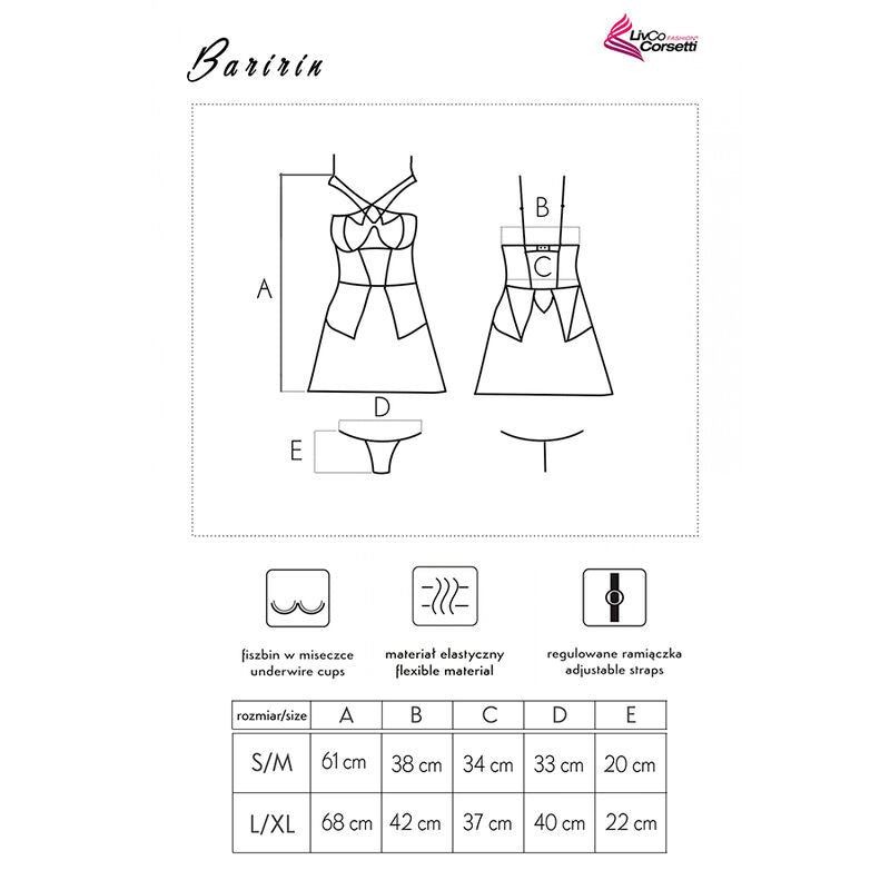 Baririn LC 90633 Conjunto de Lencería Negro