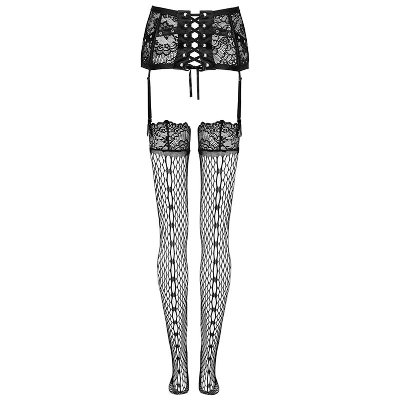 Elegante Liguero Negro con Medias