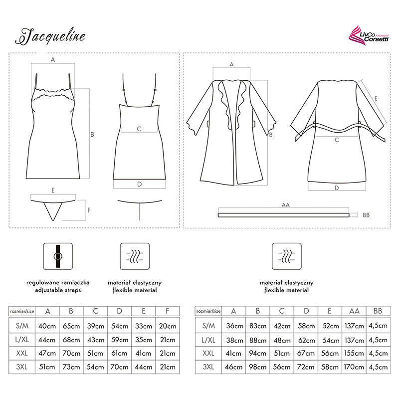 Conjunto de Lingerie Jacqueline Preto de 3 Peças L/XL