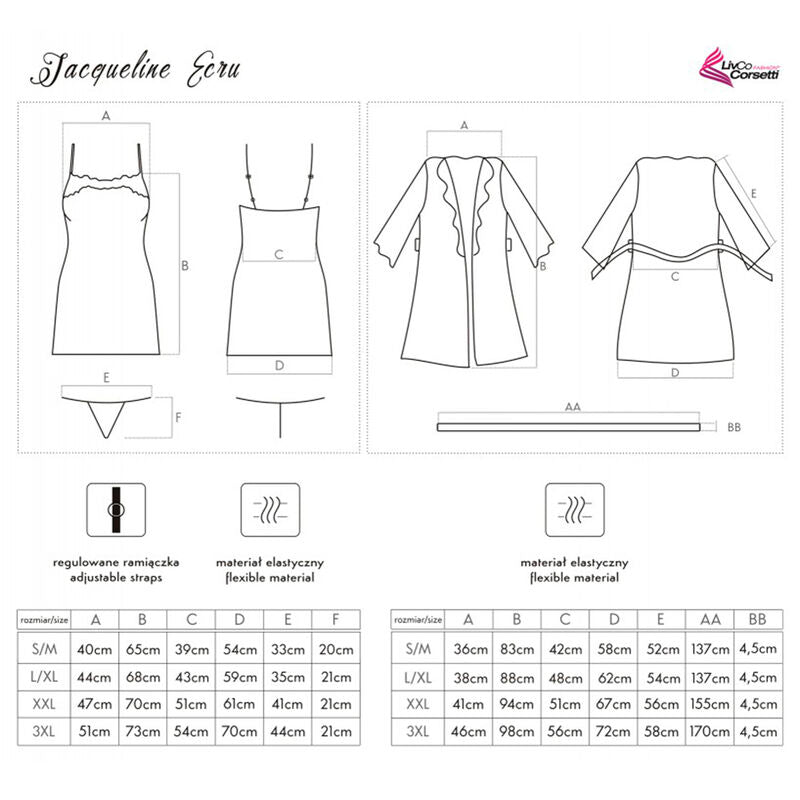 Conjunto de Lingerie Jacqueline Lc 90249 Ecru