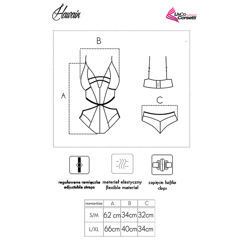 Hawain LC 90665 Black Body Lingerie