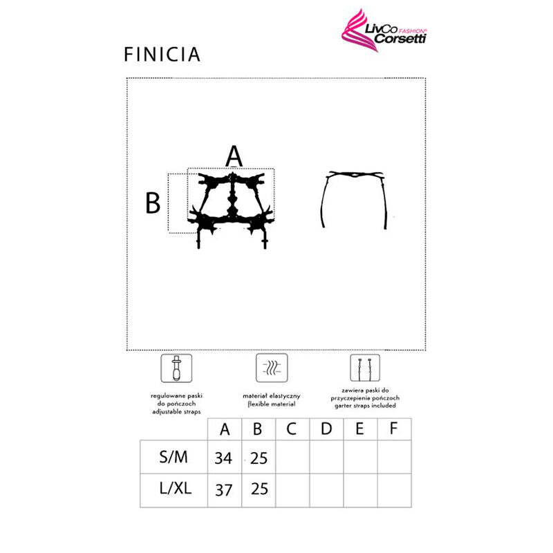 Finicia Lc90725 Cinto de Ligas Preto L/XL