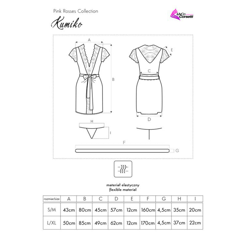Kumiko LC 90428 Conjunto de Robe Preto