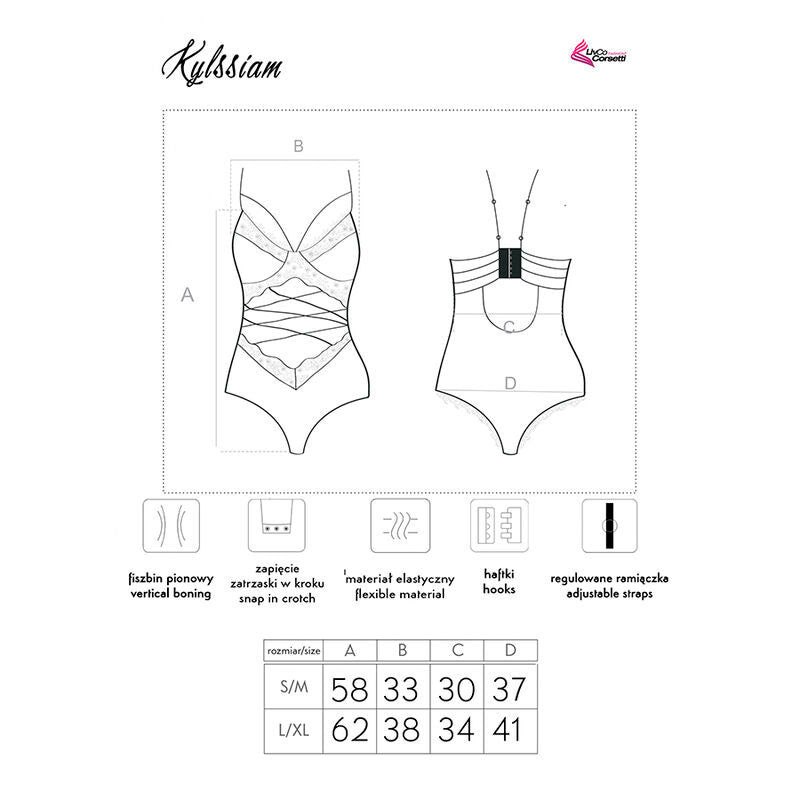 Kylssiam LC 90613 Black Lace Bodysuit
