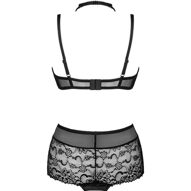 For The Senses Black Bra & Panty Set L/XL
