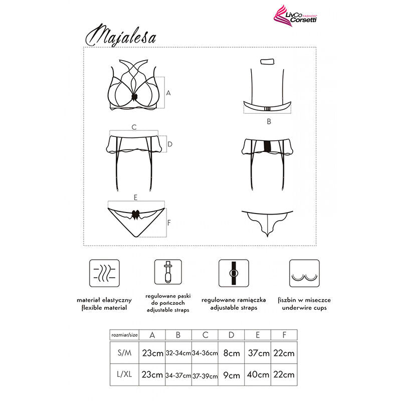 Majalesa LC 90526 Conjunto de Lencería de 3 Piezas