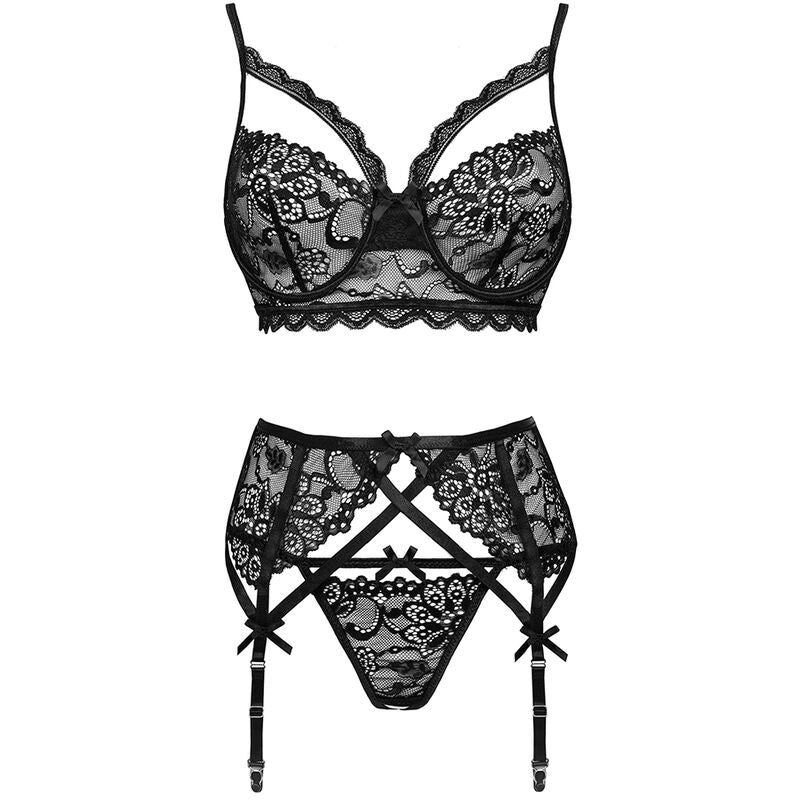 Moridam LC 90552 Conjunto de Lencería Negro L/XL