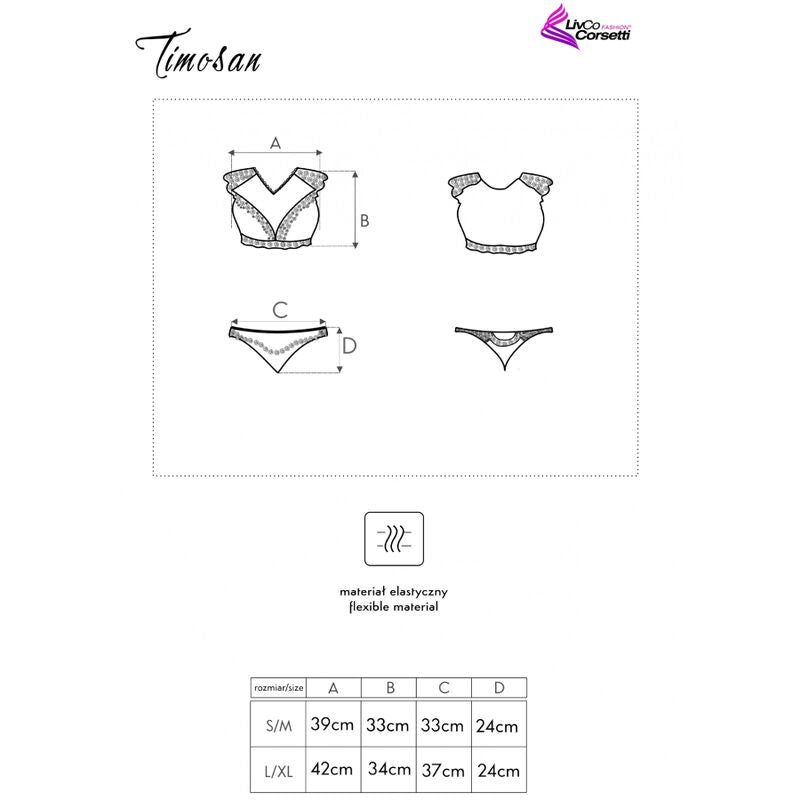 Timosan Lc 90631 Black Lingerie Set L/XL