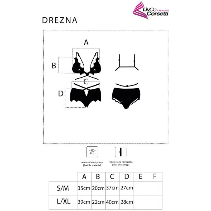 Drezna LC 90733 Black Lingerie Set L/XL